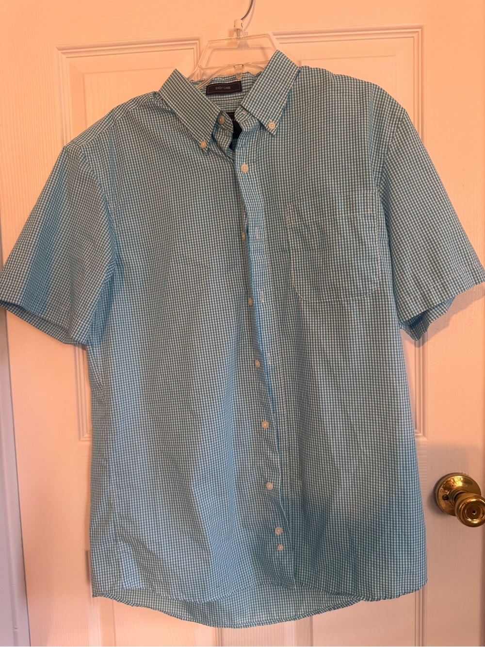 Saddlebred Men's Light Blue Gingham Button-Down Shirt